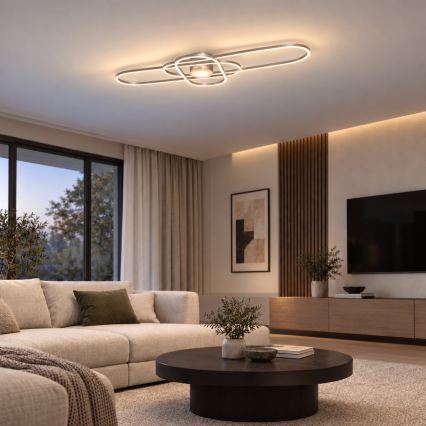 BRILAGI - Plafonnier LED dimmable APOLLO LED/58W/230V 3000-6500K 43,2x101,2 cm chrome mat + télécommande
