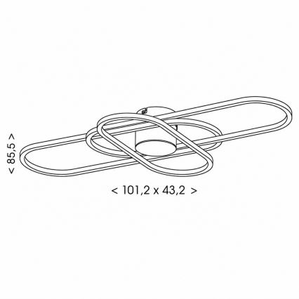 BRILAGI - Plafonnier LED dimmable APOLLO LED/58W/230V 3000-6500K 43,2x101,2 cm chrome mat + télécommande