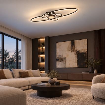 BRILAGI - Plafonnier LED dimmable APOLLO LED/58W/230V 3000-6500K 43,2x101,2 cm noir + télécommande