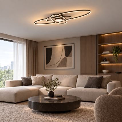 BRILAGI - Plafonnier LED dimmable APOLLO LED/58W/230V 3000-6500K 43,2x101,2 cm noir + télécommande