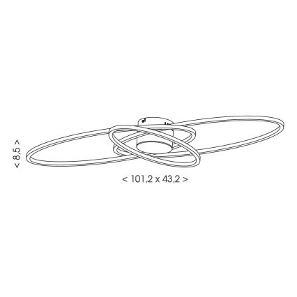 Brilagi - Plafonnier LED dimmable APOLLO LED/58W/230V 3000-6500K 43,2x101,2 cm noir + télécommande