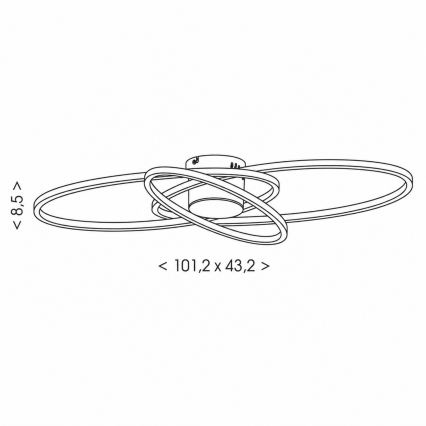 BRILAGI - Plafonnier LED dimmable APOLLO LED/58W/230V 3000-6500K 43,2x101,2 cm noir + télécommande