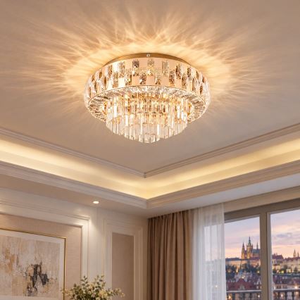 BRILAGI - Plafonnier LED dimmable AURELIA LED 45 W 230 V 3000–6000 K Ø 50 cm doré + télécommande