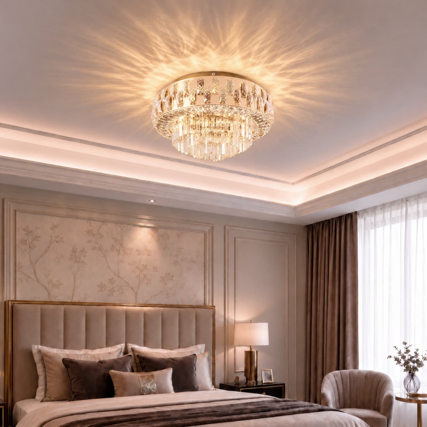 BRILAGI - Plafonnier LED dimmable AURELIA LED 45 W 230 V 3000–6000 K Ø 50 cm doré + télécommande