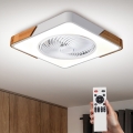 Brilagi - Plafonnier LED dimmable avec ventilateur LED/30W/230V 3000-6500K blanc/chêne + télécommande