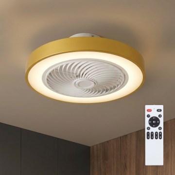 Brilagi - Plafonnier LED dimmable avec ventilateur LED/38W/230V 3000-6500K Ø 50 cm doré + télécommande