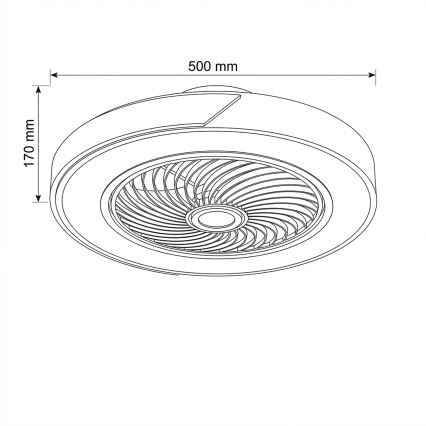 Brilagi - Plafonnier LED à intensité variable avec ventilateur LED/38W/230V 3000-6500K Ø 50 cm doré/chêne + télécommande