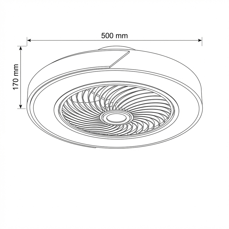 Brilagi - Plafonnier LED à intensité variable avec ventilateur LED/38W/230V 3000-6500K Ø 50 cm doré/chêne + télécommande