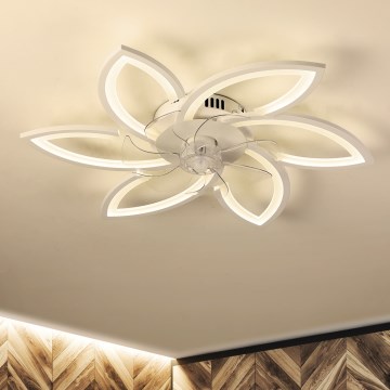 Brilagi - Plafonnier LED dimmable avec ventilateur LED/50W/230V 3000-6500K blanc + télécommande