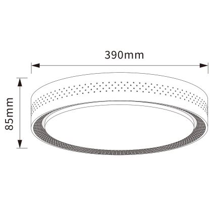 Brilagi - Plafonnier LED dimmable COCI LED/48W/230V 3000-6500K Ø 39 cm décor bois/noir + télécommande