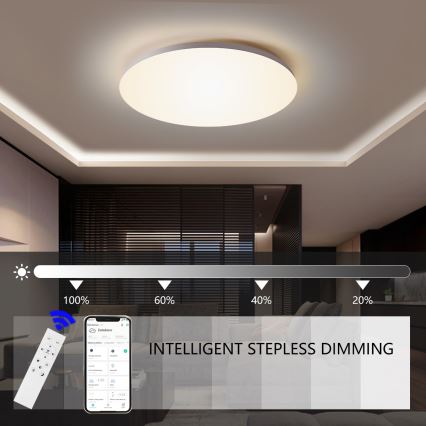 Brilagi - Plafonnier LED dimmable SMART LED/24W/230V Ø 38 cm 3000–6000K Wi‑Fi Tuya Beacon + télécommande