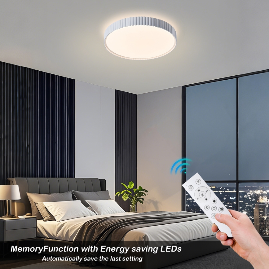 Brilagi - Plafonnier LED dimmable CORVO LED/54W/230V 3000–6000K blanc Ø 40 cm + télécommande