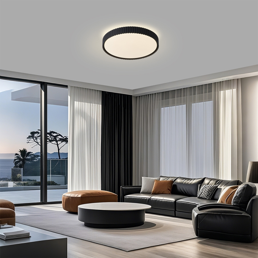 Brilagi - Plafonnier LED dimmable CORVO LED/54W/230V 3000-6000K noir Ø 40 cm + télécommande