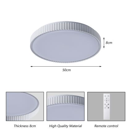 Brilagi - Plafonnier LED dimmable CORVO LED/72W/230V 3000-6000K blanc Ø 50 cm + télécommande