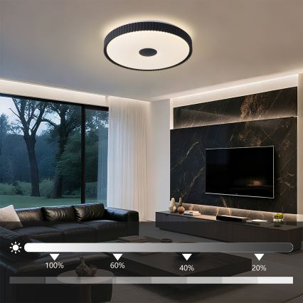 Brilagi - Plafonnier LED dimmable CORVO LED/72W/230V 3000-6000K noir Ø 50 cm + télécommande