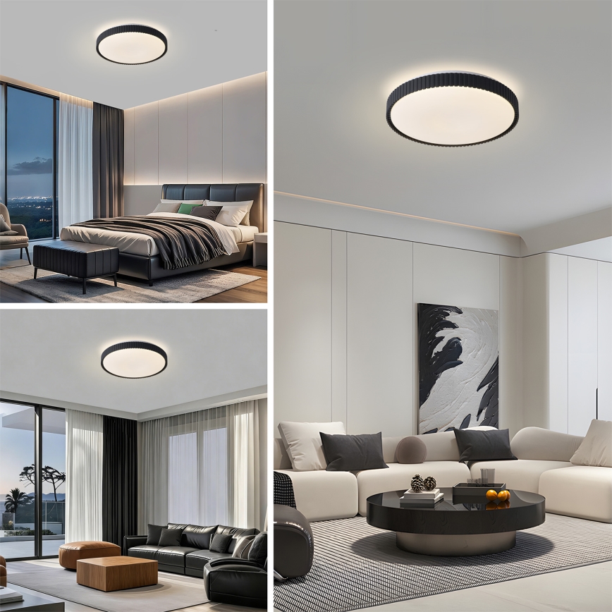 Brilagi - Plafonnier LED dimmable CORVO LED/72W/230V 3000-6000K noir diam. 50 cm + télécommande