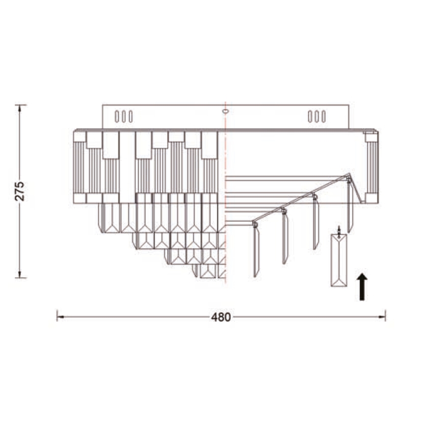 Brilagi - Plafonnier LED dimmable CROWN LED/41W/230V 3000-6000K Ø 48 cm noir + télécommande