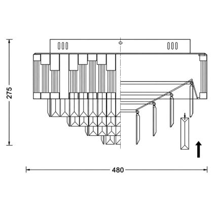 BRILAGI - Plafonnier LED dimmable CROWN LED/41W/230V 3000-6000K Ø 48 cm noir + télécommande