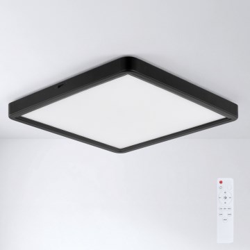 Brilagi - Plafonnier LED dimmable ESTELA SQUARE LED/36W/230V 3000-6500K 31x31 cm noir + télécommande
