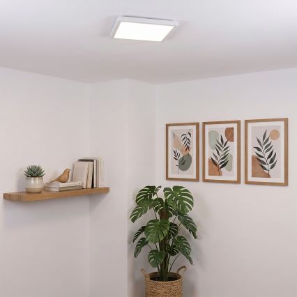 Brilagi - Plafonnier LED dimmable ESTELA SQUARE LED/36W/230V 3000-6500K 31x31 cm blanc + télécommande
