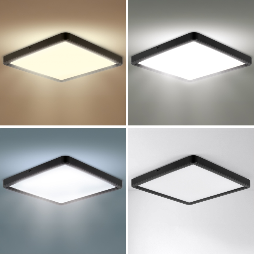 Brilagi - Plafonnier LED dimmable ESTELA SQUARE LED/36W/230V 3000-6500K 31x31 cm noir + télécommande