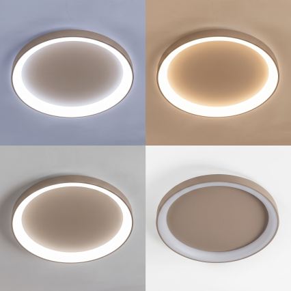 BRILAGI - Plafonnier LED dimmable FALCON II LED/108W/230V 3000-6500K pr. 80 cm beige + télécommande