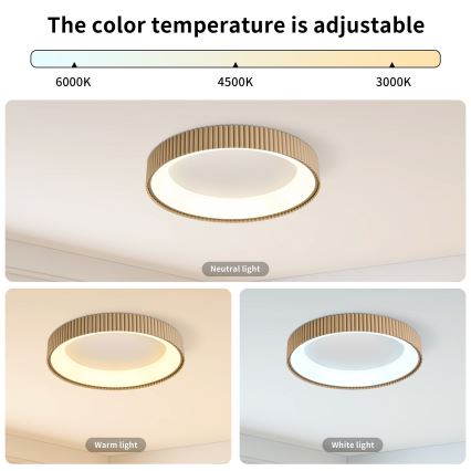 Brilagi - Plafonnier LED dimmable FALCON MODERN LED/30W/230V 3000-6500K Ø 40 cm beige + télécommande