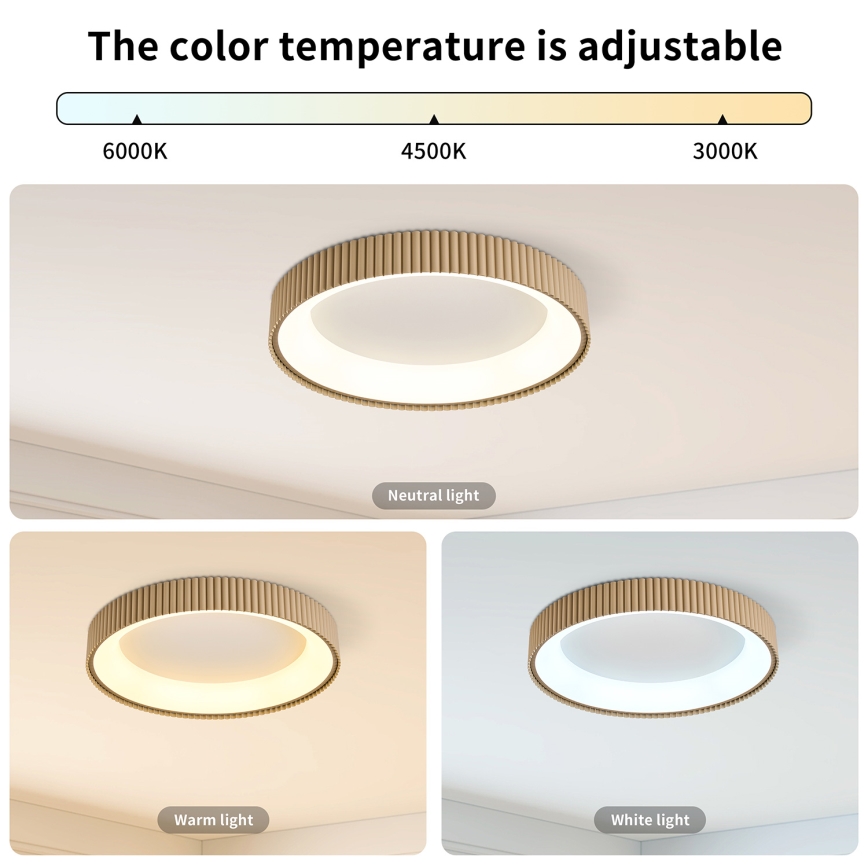 Brilagi - Plafonnier LED dimmable FALCON MODERN LED/30W/230V 3000-6500K Ø 40 cm beige + télécommande