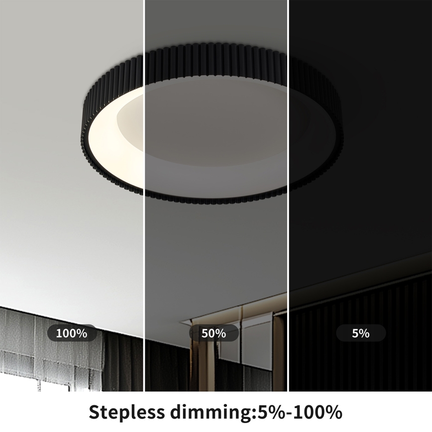 Brilagi - Plafonnier LED dimmable FALCON MODERN LED/30W/230V 3000-6500K Ø 40 cm noir + télécommande