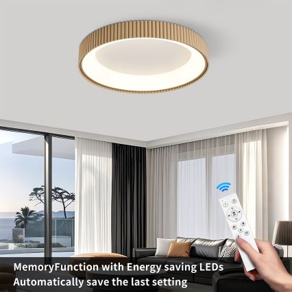 Brilagi - Plafonnier LED dimmable FALCON MODERN LED/54W/230V 3000-6500K 60 cm beige + télécommande