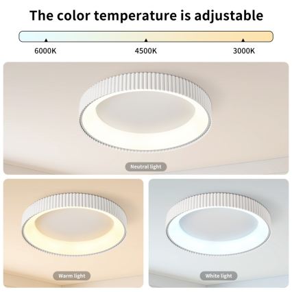 BRILAGI - Plafonnier LED dimmable FALCON MODERN LED/54W/230V 3000-6000K Ø 60 cm blanc + télécommande