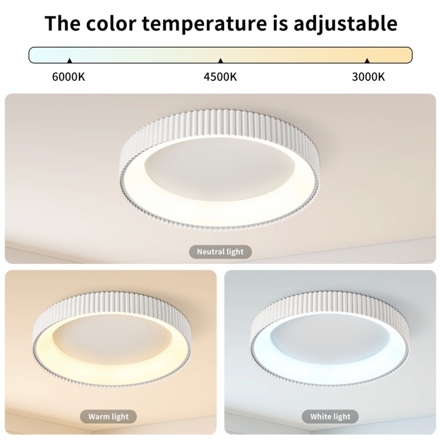 BRILAGI - Plafonnier LED dimmable FALCON MODERN LED/54W/230V 3000-6000K Ø 60 cm blanc + télécommande