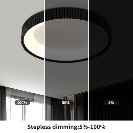 Brilagi - Plafonnier LED dimmable FALCON MODERN LED/54W/230V 3000-6500K Ø 60 cm noir + télécommande