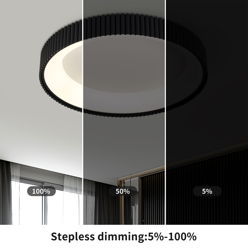 Brilagi - Plafonnier LED dimmable FALCON MODERN LED/54W/230V 3000-6500K Ø 60 cm noir + télécommande