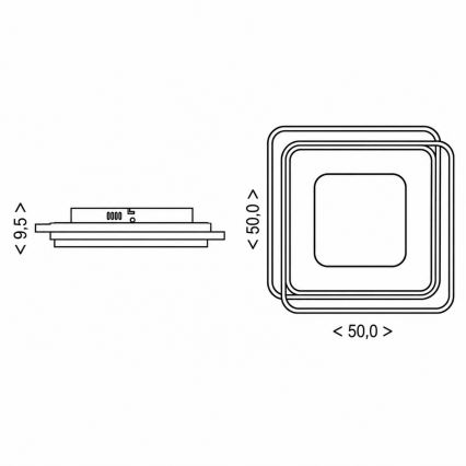 BRILAGI - Plafonnier LED dimmable FLARE LED/102W/230V 3000-6000K 50x50 cm noir + télécommande
