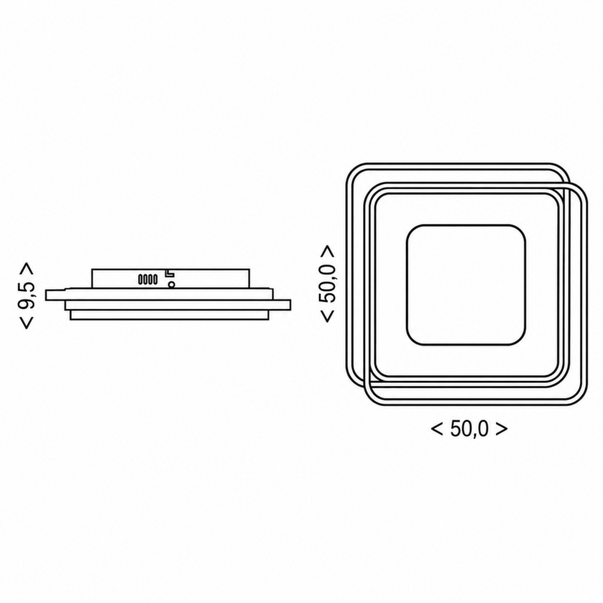 BRILAGI - Plafonnier LED dimmable FLARE LED/102W/230V 3000-6000K 50x50 cm noir + télécommande