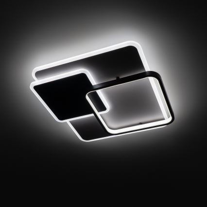 Brilagi - Plafonnier LED dimmable FLARE LED/64W/230V 3000-6000K 45x45 cm blanc/noir + télécommande