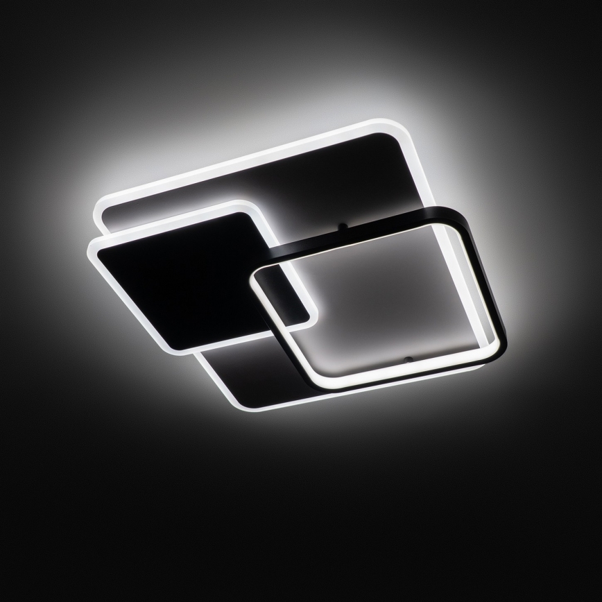 Brilagi - Plafonnier LED dimmable FLARE LED/64W/230V 3000-6000K 45x45 cm blanc/noir + télécommande
