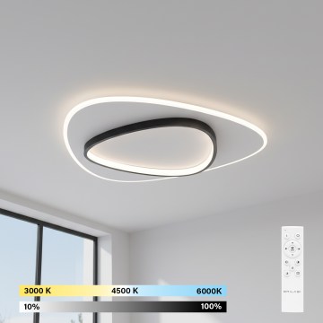 Brilagi - Plafonnier LED dimmable FLARE LED/70W/230V 3000-6000K 55x55 cm blanc/noir + télécommande