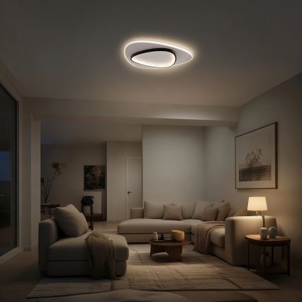 Brilagi - Plafonnier LED dimmable FLARE LED/70W/230V 3000-6000K 55x55 cm blanc/noir + télécommande