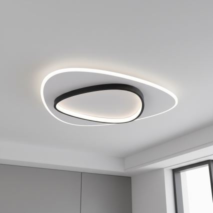 Brilagi - Plafonnier LED dimmable FLARE LED/70W/230V 3000-6000K 55x55 cm blanc/noir + télécommande