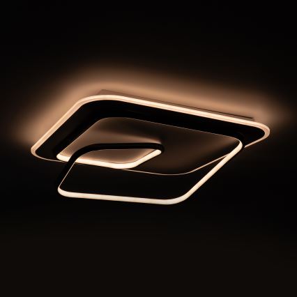 BRILAGI - Plafonnier LED dimmable FLARE LED/81W/230V 3000-6000K 50x50 cm blanc/noir + télécommande