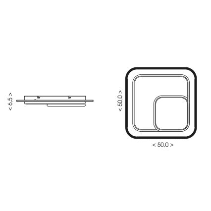 Brilagi - Plafonnier LED dimmable FLARE LED/81W/230V 3000-6000K 50x50 cm blanc/noir + télécommande