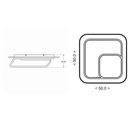 BRILAGI - Plafonnier LED dimmable FLARE LED/81W/230V 3000-6000K 50x50 cm blanc/noir + télécommande