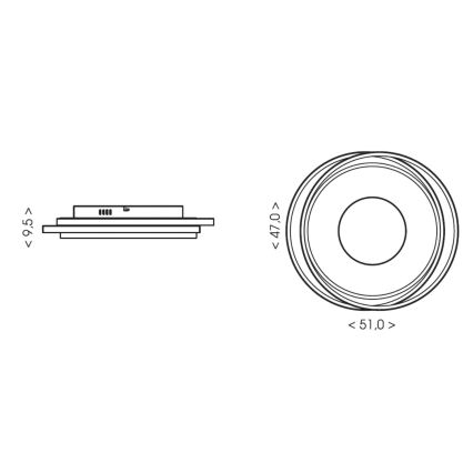 BRILAGI - Plafonnier LED dimmable FLARE LED/84W/230V 3000-6000K 47x51 cm noir + télécommande