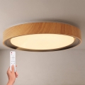 BRILAGI - Plafonnier LED dimmable FLOCO LED/48W/230V 3000-6500K Ø 40 cm décor bois/noir + télécommande