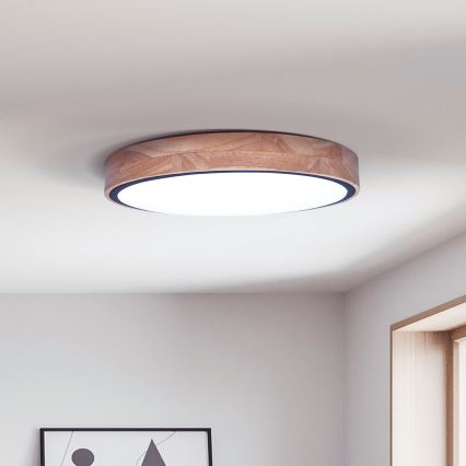 Brilagi - Plafonnier LED dimmable GLORIA LED/48W/230V 3000-6500K chêne Ø 40 cm + télécommande