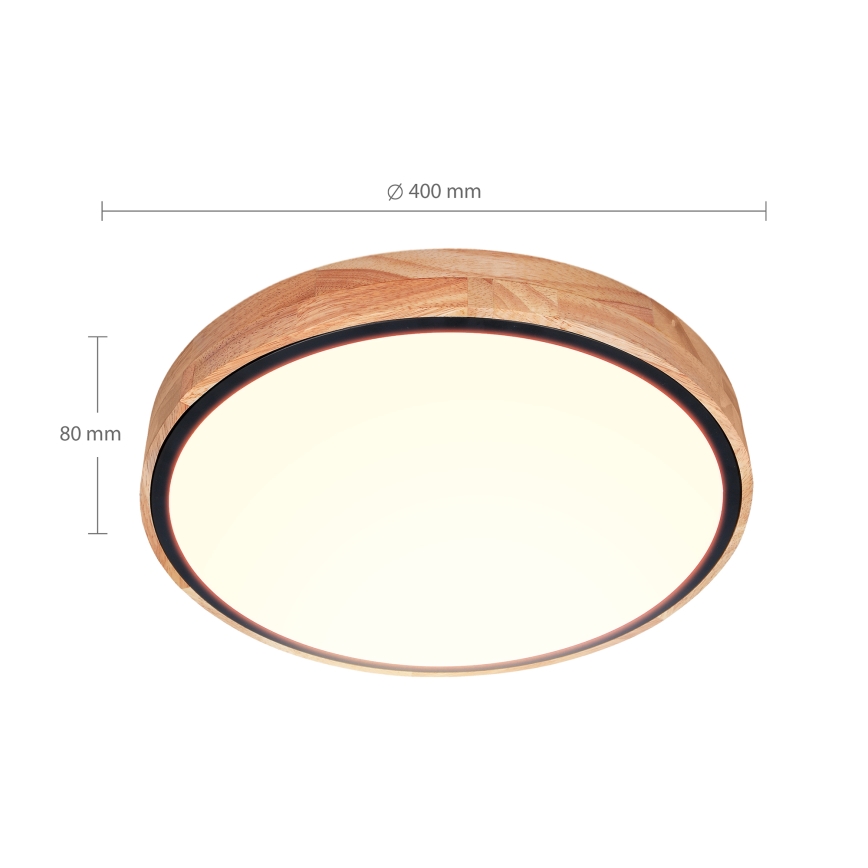 Brilagi - Plafonnier LED dimmable GLORIA LED/48W/230V 3000-6500K chêne Ø 40 cm + télécommande