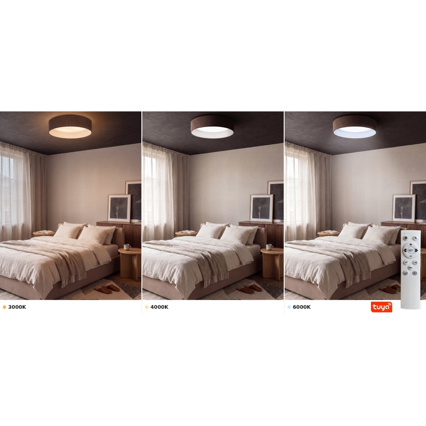 Brilagi - Plafonnier LED dimmable VELVET SMARTIX STARS LED/36W/230V 3000-6000K Ø 55 cm marron Wi-Fi Tuya Beacon + télécommande