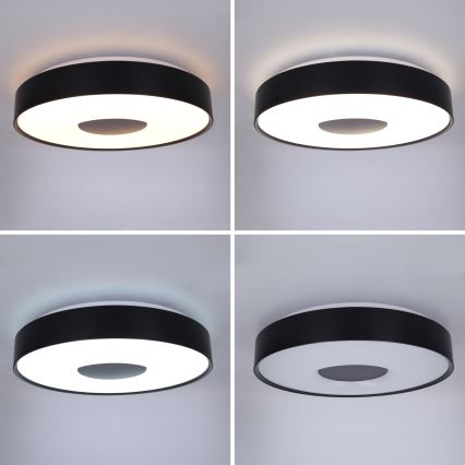 Brilagi - Plafonnier LED dimmable JAMIS LED/48W/230V 3000-6500K Ø 39 cm noir + télécommande